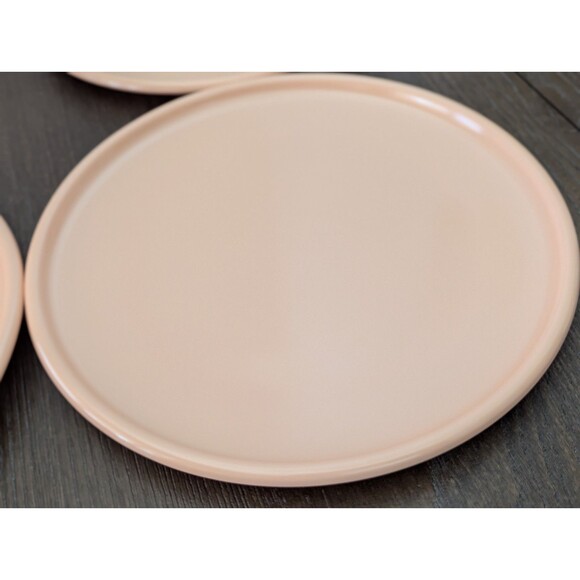SET OF 4 VTG 80s Melamine Retro SRO 10" Dinner Plates Peach Salmon Made in USA - Picture 4 of 12